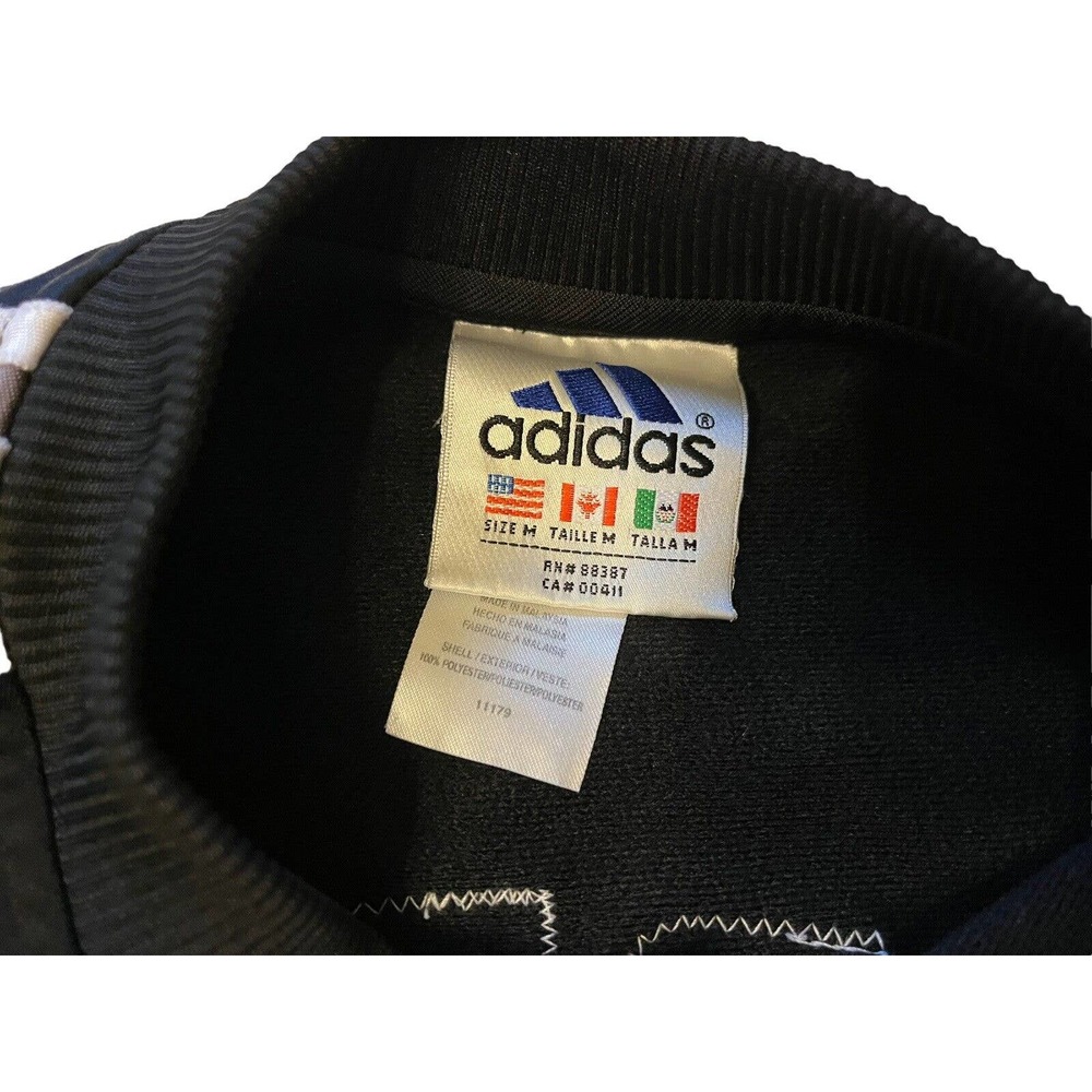 Vintage Adidas Shirt Medium Black Spartans Basketball Warm Up Shirt Snap On - Picture 4 of 9